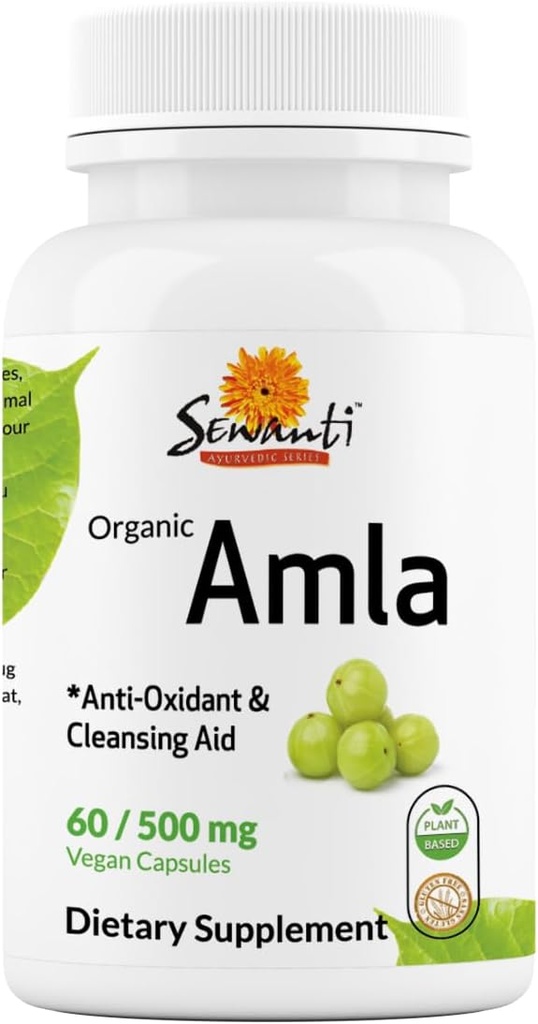 Sewanti Organization Amla Editary 补充天然抗氧化剂,维生素C Boost 60 Vegan HighPotency Capsules, 500mg