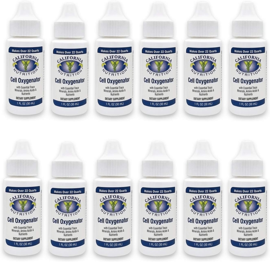 细胞氧化剂 1 Fl Oz瓶(12袋),细胞食物集中液氧水滴,营养膳食补充剂,Suport Immune系统,氨基酸和跟踪矿物