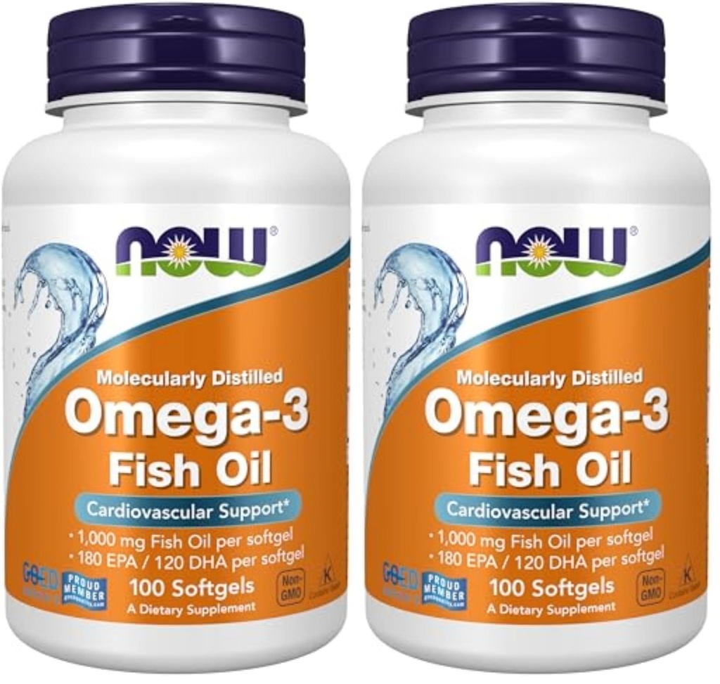NOW Foods Omega-3-100 Softgels (Pack of 2)