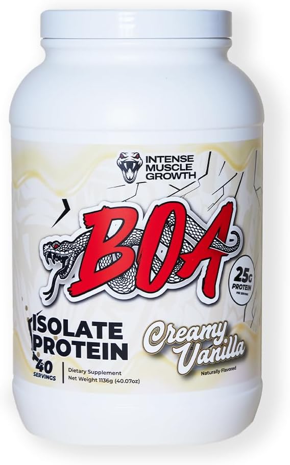 BOA 与维生素B6和锌隔绝蛋白-低钠Whey蛋白隔绝蛋白25g/Scoop-(Creamy Vanilla - 40 services)