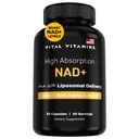 关键维生素 NAD 补充 - NAD+(Nicotinamide Adenine Dinucleotide) 供男性和女性使用 - 配有 Liposomal 交付 - 细胞抗衰老支持,能源,焦点 - 30日供应
