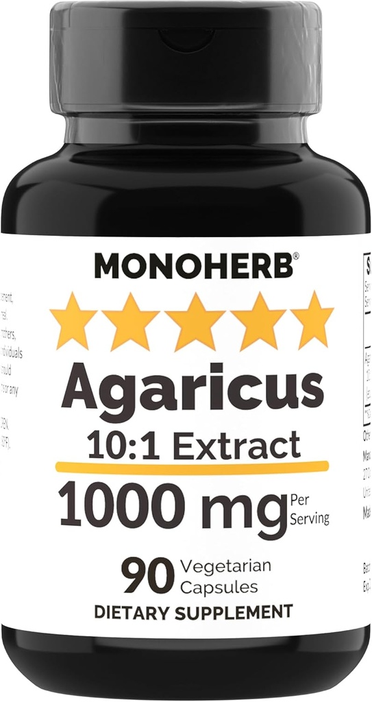 MONOHERB Agaricus 蘑菇 提取物 1000毫克-90毫克蔬菜