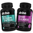 Colon & Liver Cleanse Detox Support Supports - 15天肠道清洁药丸 & Probiotic for Bloating & Daily Caps 辅助药剂 - 牛奶黄豆丹德利翁 Caps & Aid Gallbladder 补充药