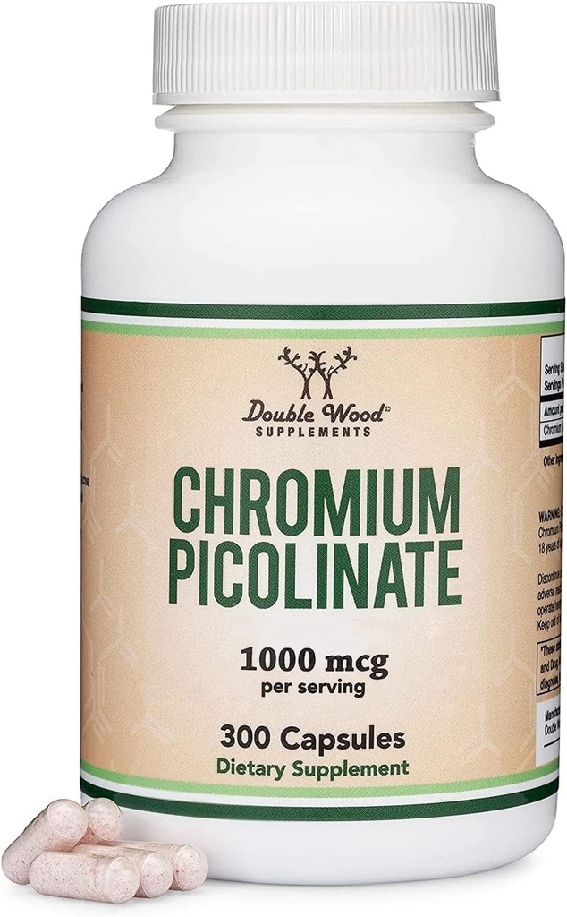 健康体重管理铬(高吸收和生物利用率)(300 Vegan Safe Capsules, Non-GMO, Gluten Free)