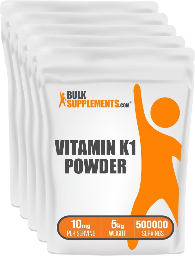 Bulk Assupports.com 维生素K1 粉末 - 维生素K1 肉骨和心脏健康支持补充剂 - Gluten Free,每服10毫克,1kg(2.2磅)(包1)
