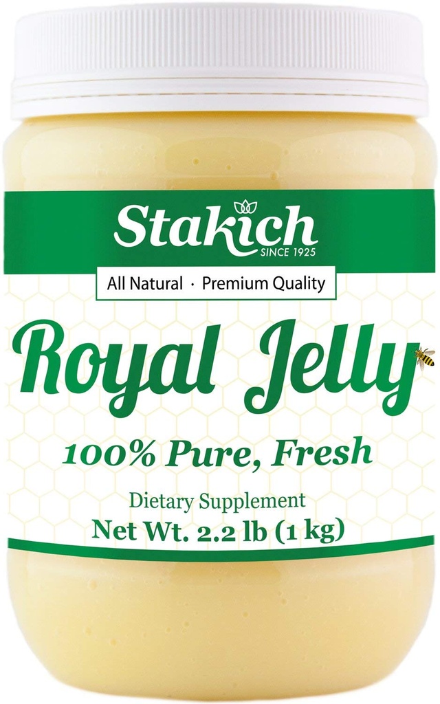 Stakich Fresh Royal Jelly - 纯净,全天然 - 无添加剂/氟化物/防腐剂 添加 - 1公斤(2.2英镑)