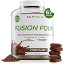 Fusion Four Vegan蛋白粉 - 21g 植物基蛋白粉 - Gluten Free,乳制品自由与无豆, Pea蛋白与BCAA's - 巧克力裂 - 5lbs