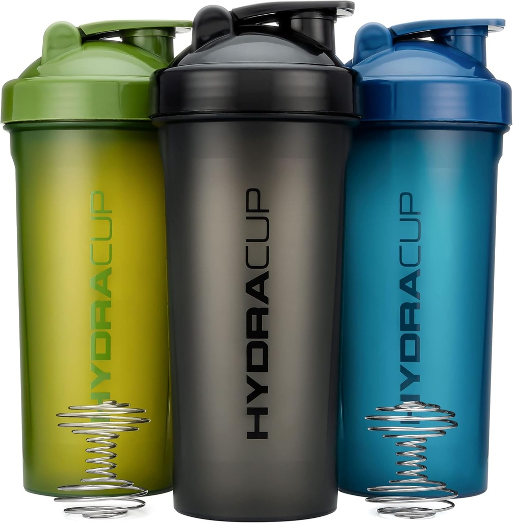 Hydra Cup [3 Pack] 45 Ounce Shaker Bottles for protein Shakes, Jumbo Shaker Cups with Ball Blender Whisk, Extra Lige Bottle with Handle (暗色) 超级大瓶用于蛋白质摇摆, Jumbo Shaker Cups with Ball Blender Whisk, 超级大瓶加手(暗色)