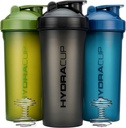 Hydra Cup [3 Pack] 45 Ounce Shaker Bottles for protein Shakes, Jumbo Shaker Cups with Ball Blender Whisk, Extra Lige Bottle with Handle (暗色) 超级大瓶用于蛋白质摇摆, Jumbo Shaker Cups with Ball Blender Whisk, 超级大瓶加手(暗色)