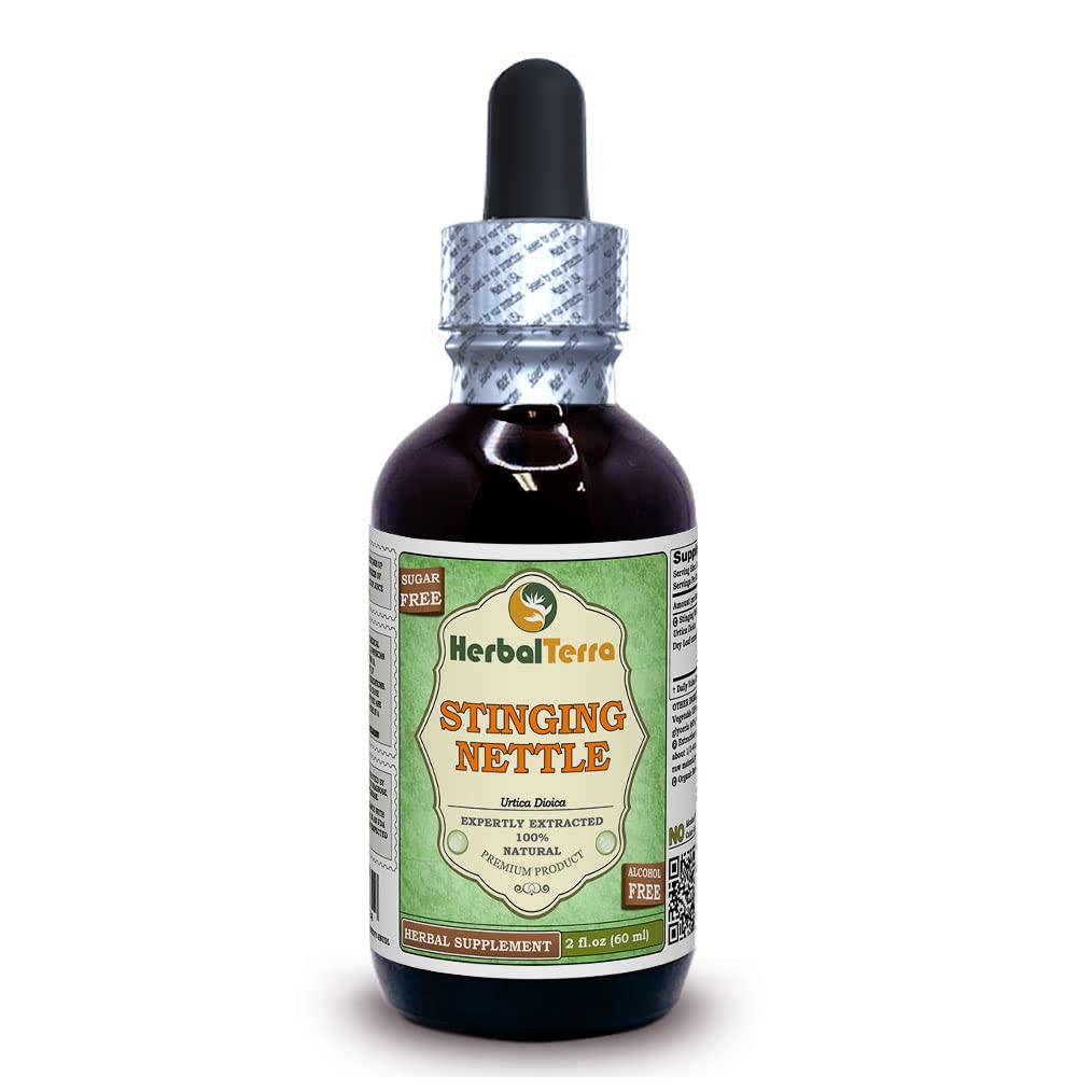 草药 Terra 有限责任公司 Stinging Nettle (Urtica Dioica) Glycerite,有机干叶无酒精液体提取 2 oz