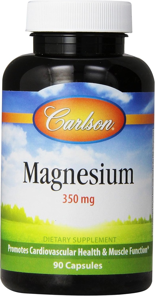 Carlson Magnesium 350 mg,心脏和肌肉健康,90 Capsules