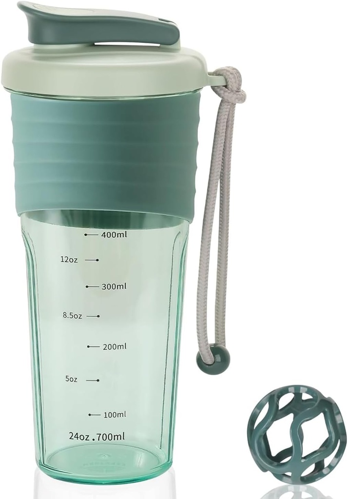 蛋白质摇摆瓶 蛋白质搅拌瓶 与Whisk Ball结合的蛋白质搅拌瓶 Mixer Bottle 便携式预操作 Whei 蛋白质饮料摇摆杯 午夜蓝