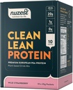 Nuzest - Pea蛋白粉 - Clean Lean protein, Premium Vegan 植物基蛋白粉,乳品自由,Gluten Free, GMO Free, 蛋白质摇摆,野草莓, 0.9 oz, (Pack of 10)