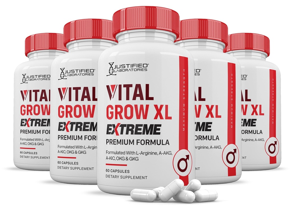 (5 Pack) Virtual Grow XL 极端药丸 1600MG Premium Formula 专有的男子健康混合剂 300 Capsules