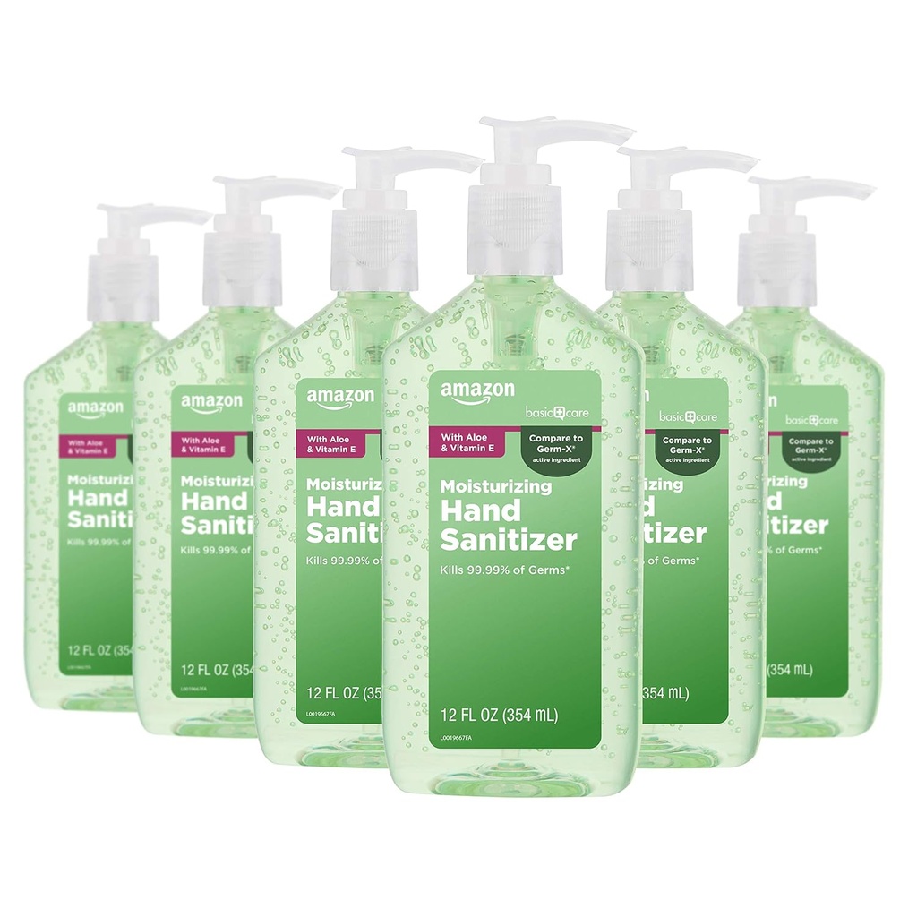 基本护理 -- -- Aloe Vera 手卫生器 62%,12 fl oz(6包)