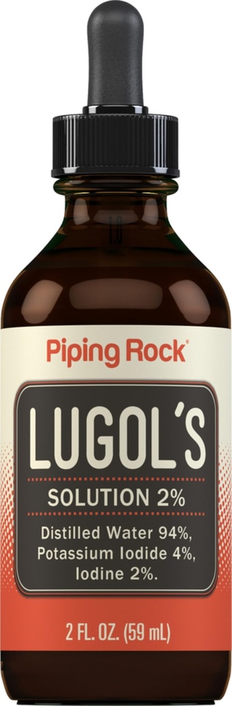 Lugols碘酸盐 2% 2 fl oz + 液体补充 + 碘化钾 4% 由 Piping Rock 制作