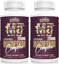 Liposomal Magnesum Complex 2200MG 软胶,硫酸镁,甘油镁,甘油镁,三合一补编,Gluten Free,60 Softgels (120 Counter (Pack of 2))