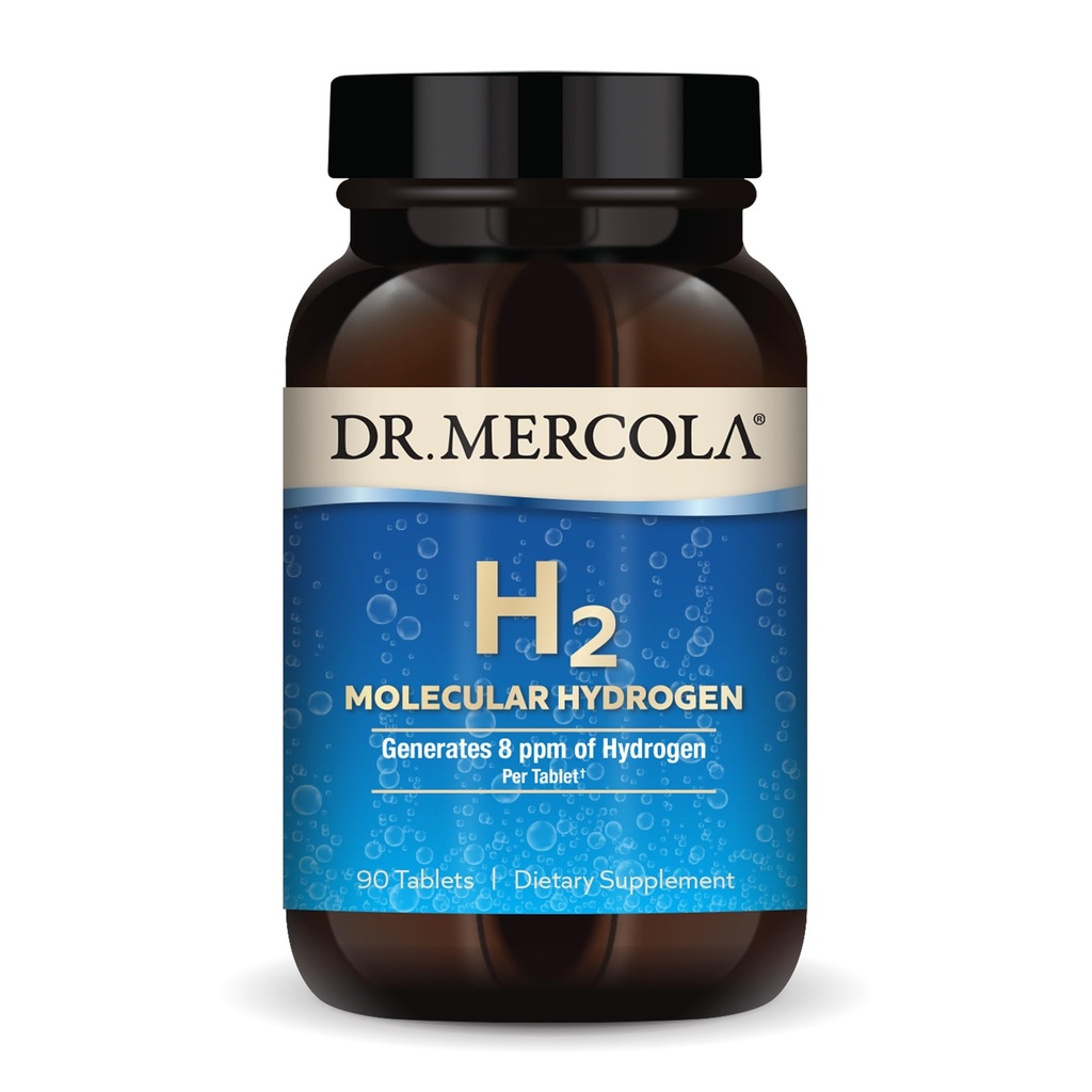 Mercola H2 分子氢 -- -- 支持健康衰老、细胞能和脑健康 -- -- 含元素镁 -- -- 无转基因、无粘液和无豆 -- -- 90块(90枚)