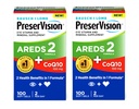 Preservision Eye 维生素和矿物补充剂 AREDS 2 公式+ CoQ10, 2-in-1 健康福利,100 Softgels (每天2) 包装2