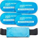 可重复使用的Hot and Cold Gel Ice Pack 包( 4 Pack)用于伤害 - 膝盖、背部、肩部、臂部和腿部的可调整和弹性 - 可重复使用