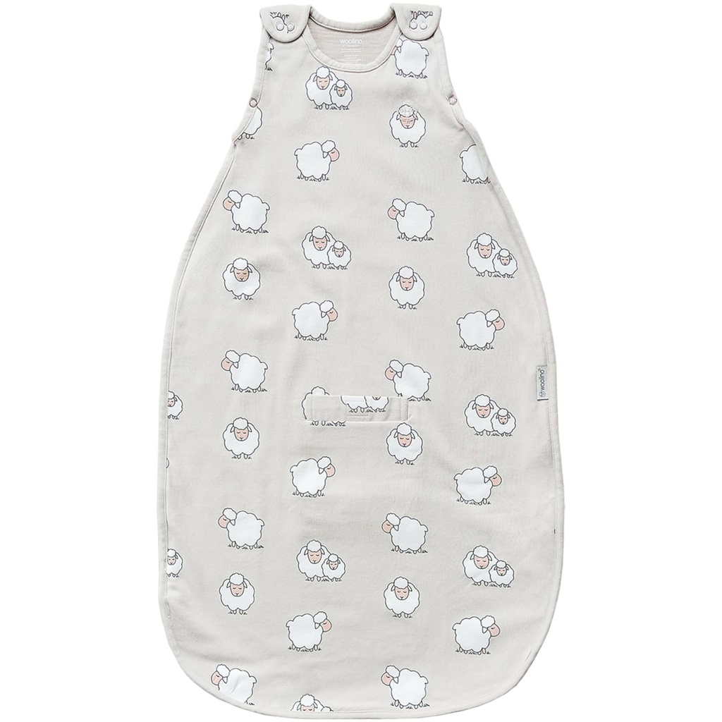Woolino 4 Season Sleep Sack - Ultimate Merino Wool和有机棉睡袋 - Two-Way Zipper可调整通用大小 Sleep Sack for Baby (2-24个月) - 羊群