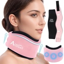 Atsuwell Soft Neck Brace Cervical Collar, Adjustable Neck Support Brace with Removable Gel Pack, Reusable Ice Wrap for Correct Posture, Sleeping, Pink