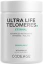 超生命 Telomeres 补充 - 5 MTHF Folate维生素B9,维生素B12 甲基Cobalamin,维生素D3,L-Theanine,Ashwagandha - 3-Month 供应 - DNA,甲基化循环 - 非GMO - 90 Capsules
