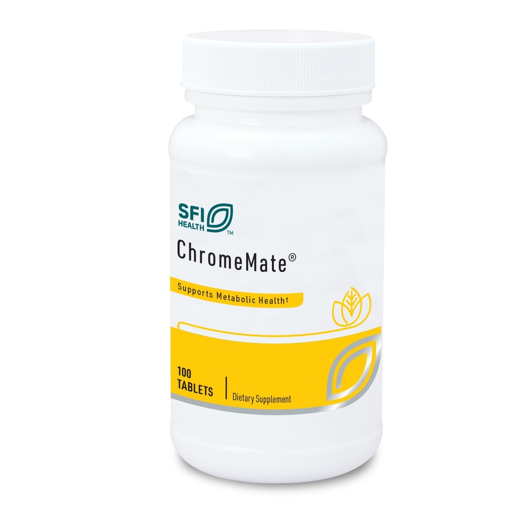 Klaire Labs SFI 健康铬酸盐 - Chromemate Chromium Polynicotination 200mcg 补充剂 - 与Niacin的铬的生物可用形式 - 假致性(100片)
