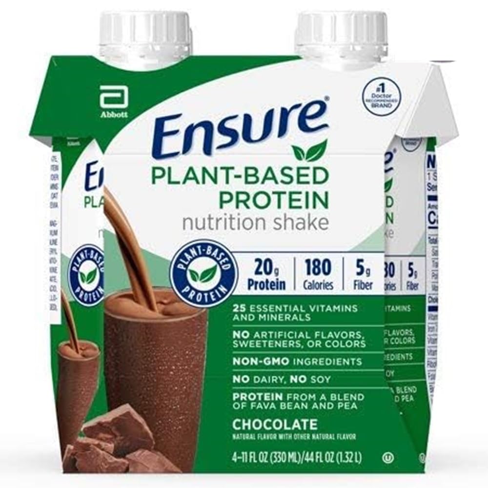 确保植物蛋白营养震动 巧克力 11 Fl Oz(包2)2