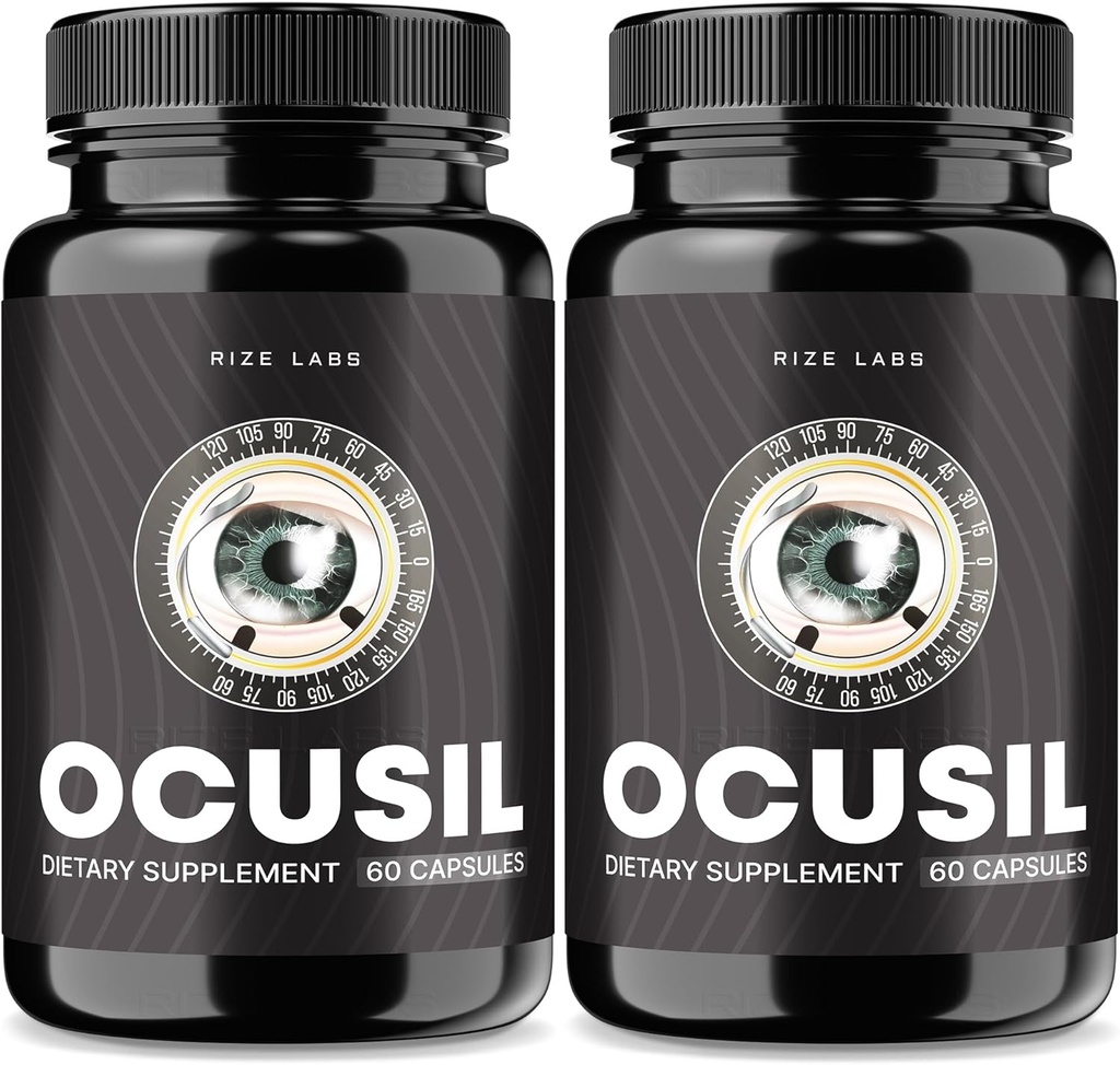 rizes 实验室 Ocusil Capsules, Ocusil 支持眼补充剂, Ocusil 润滑剂以提高浓度和重点, Ocusil 全自然药丸促进健康眼 (120 Capsules) (第2包)