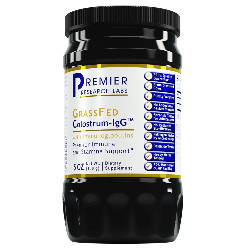 总理研究实验室 Colostrum-IgG 粉末 - Colostrum 补充剂,Bovine Colostrum 用于人类,Cow Colostrum 用于免疫健康,超食品与Lactoferrin,氨基酸,核苷酸 - 5 oz(150克)