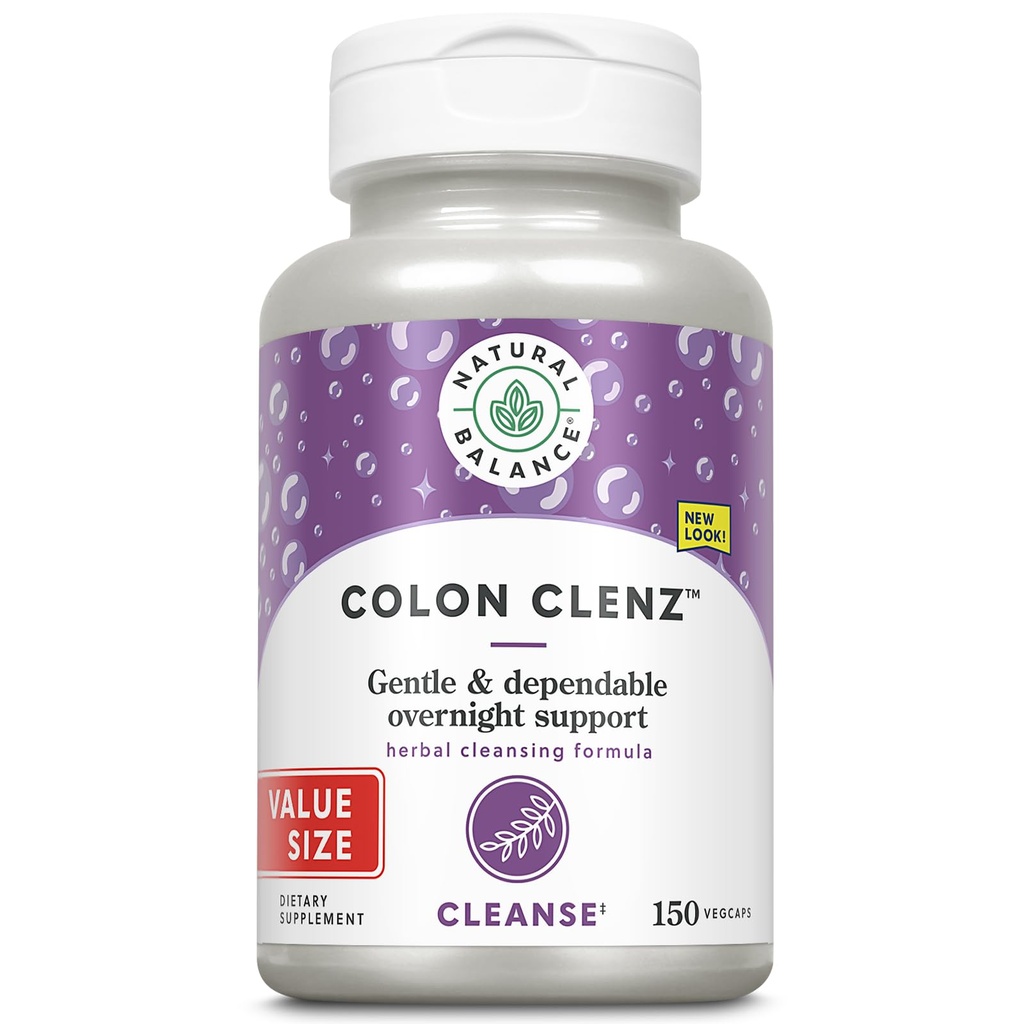 自然平衡 Colon Clenz | Herbal Colon Cleanse & Detox 补充 | Gentle & 可依赖的过夜公式(150 CT)