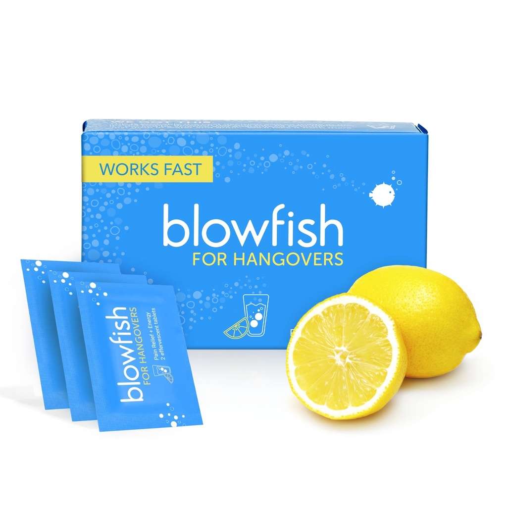 Blowfish for Hangovers - 快速悬浮救助 15分钟 QQ头痛救助,能量,和水分 一步 QQ单箱