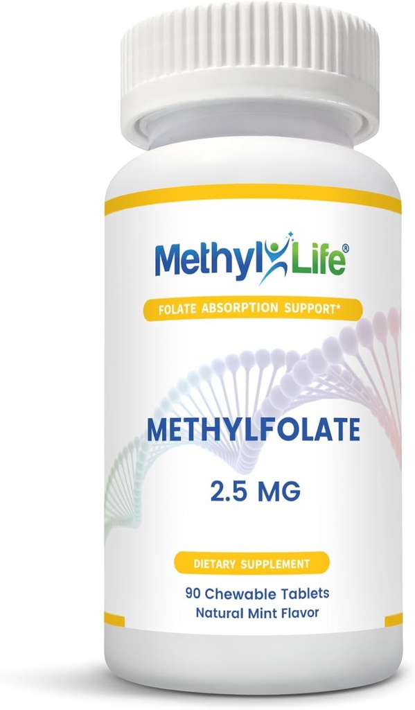 L-Methylfolate 2.5 - L-5-MTHF作为Magnafolate-C(每片2,500 mcg) - [90可嚼片]