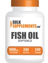 Bulk Assupports.com 鱼油1000mg 软胶 - 鱼油补充品 Omega 3 补充品 - Gluten Free, 1 Softgel each service, 240 counter (Pack of 1)