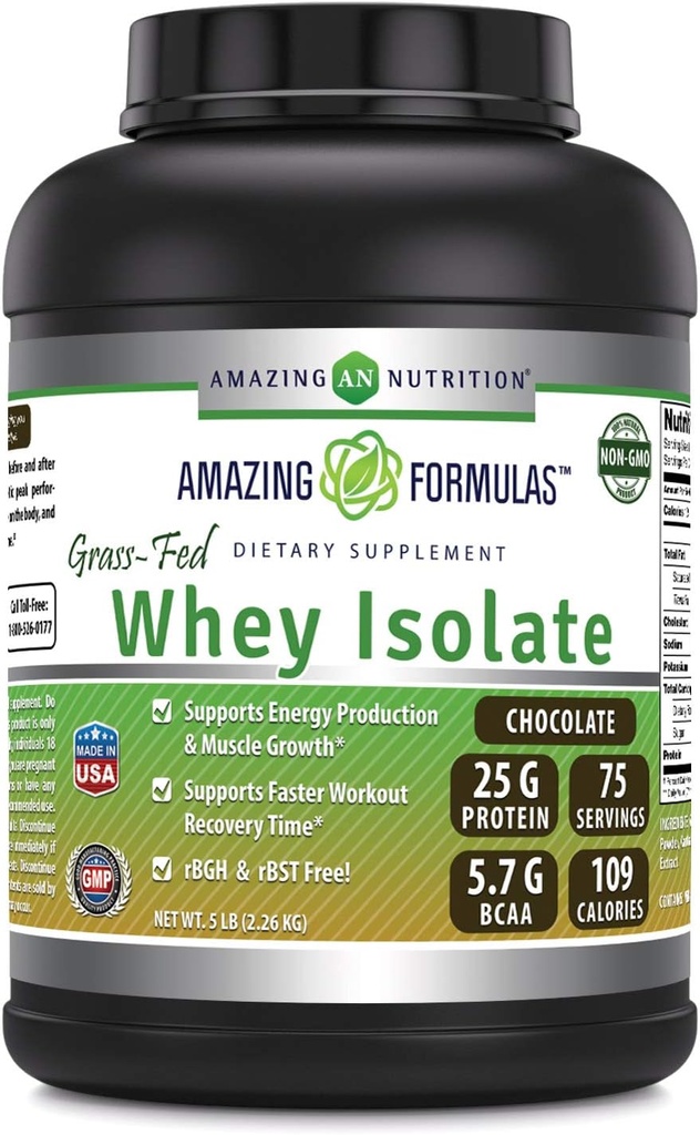(原始内容存档于2018-09-21) (英语). Academy Formules Grass-Fed Whei Protein Isolate → 25 Grams Protein Pervice → 5 Lbs (2.26 Kg) → 5.7 Grams BCAA → 美国制造 (5 Lb,巧克力).