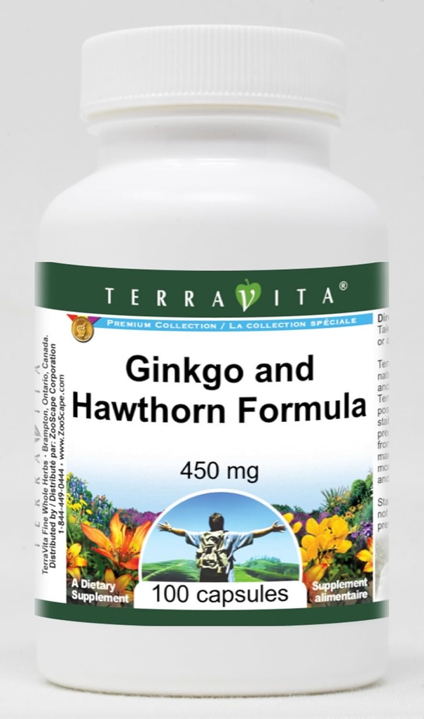 Ginkgo和Hawthorn公式 -- -- 450毫克(100卡普尔,ZIN:514013)