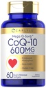 Carlyle CoQ10 600 mg Softgels | 60 Counter | Mega Q-Sorb Coenzyme Q-10 | 与黑椒抽取 | Non-GMO & Gluten Free Supple