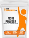 Bulk Assupports.com MSM粉剂 - 甲基磺酰氯甲烷,MSM 补充剂 - 营养补充剂 - 免费,每服3克,500克(1.1磅)(包1)
