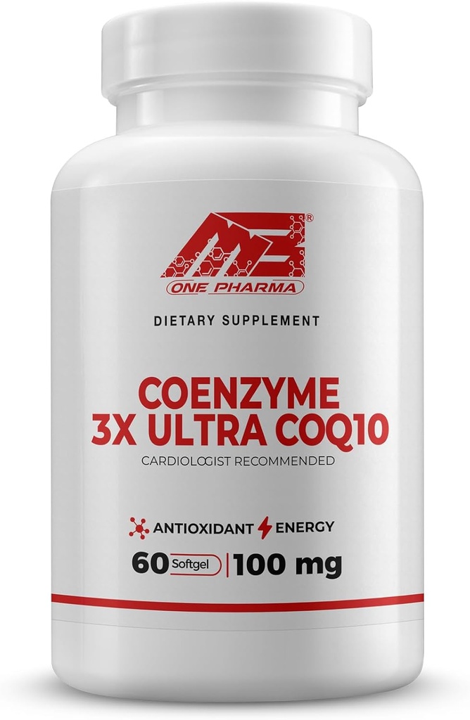 MB 1 Pharma-COQ10 补充(100mg) 60日供给-3x 超高级吸收,抗氧化剂防御 - 支持细胞能量生产心功能-非GMO,无胶质,高吸收
