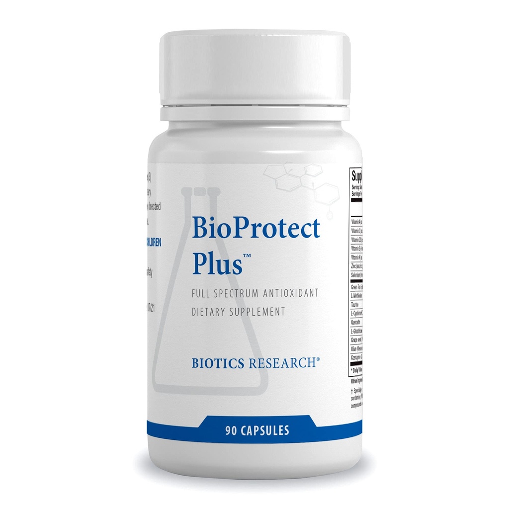 生物学研究 BioProtect Plus 保护身体免受氧化损伤,支持整体健康,免疫健康,心血管健康. Glutathione, CoQ10, 陶林, SOD, Catalase 90 Capsules (缩写)