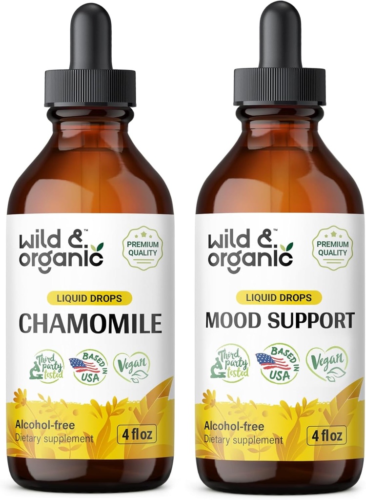 野生和有机甘菊 4 fl oz & Mood 支持 4 fl oz