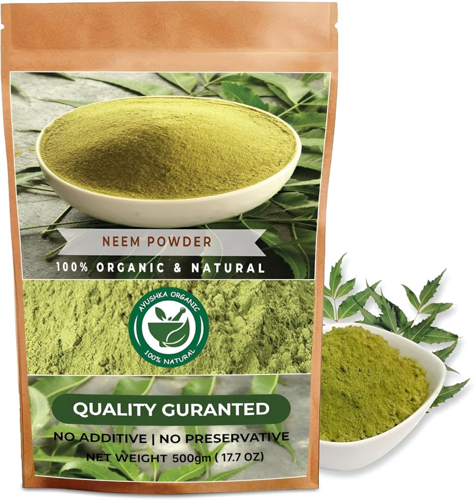 Neem Powder → Azadirachta Indica → 皮肤和头发护理天然草药补充剂(17.7 OZ → 500 gm)