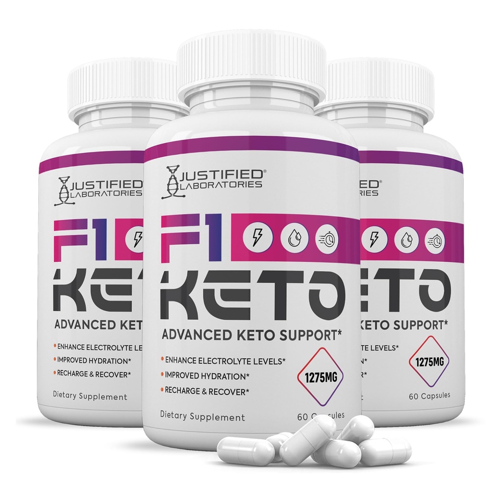 (3 Pack) F1 Keto Pills 1275MG 新型和改良配方包含苹果苹果苹果醋 外生橄榄油 绿茶叶 180 Capsules