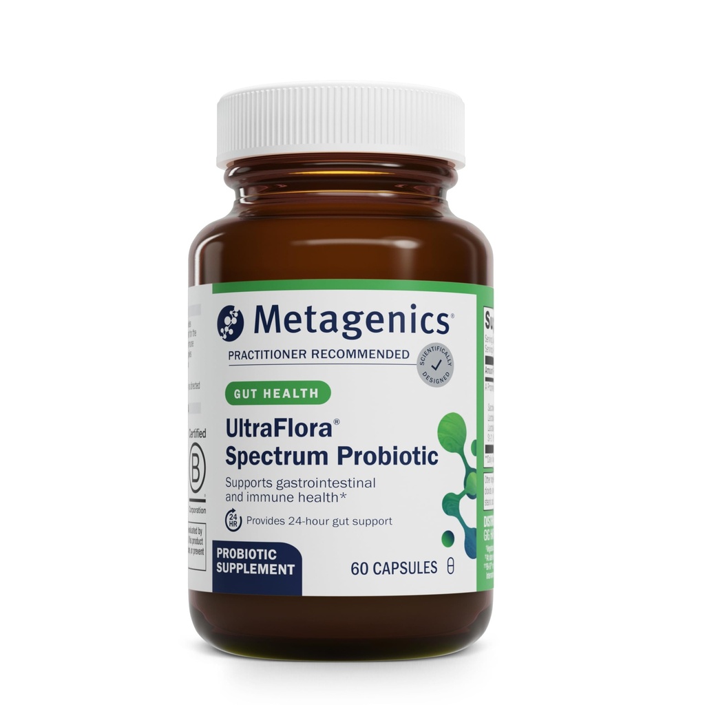 变异基因(UltraFlora Spectrum) - Gut & Digestive Wellness,健康微生物和花卉支持的海床-稳定配体* - 非GMO & Gluten - Free - 2 - Month Supplement - 60 Capsules