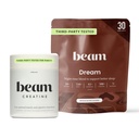 Beam Dream Sleep Powder & Creatine Bundle,第三方测试了天然睡眠援助和复苏补充剂,配有微量化的Creatine Monohydrate,Uniflavored Pure Creatine Power for Muscle Power, Energy