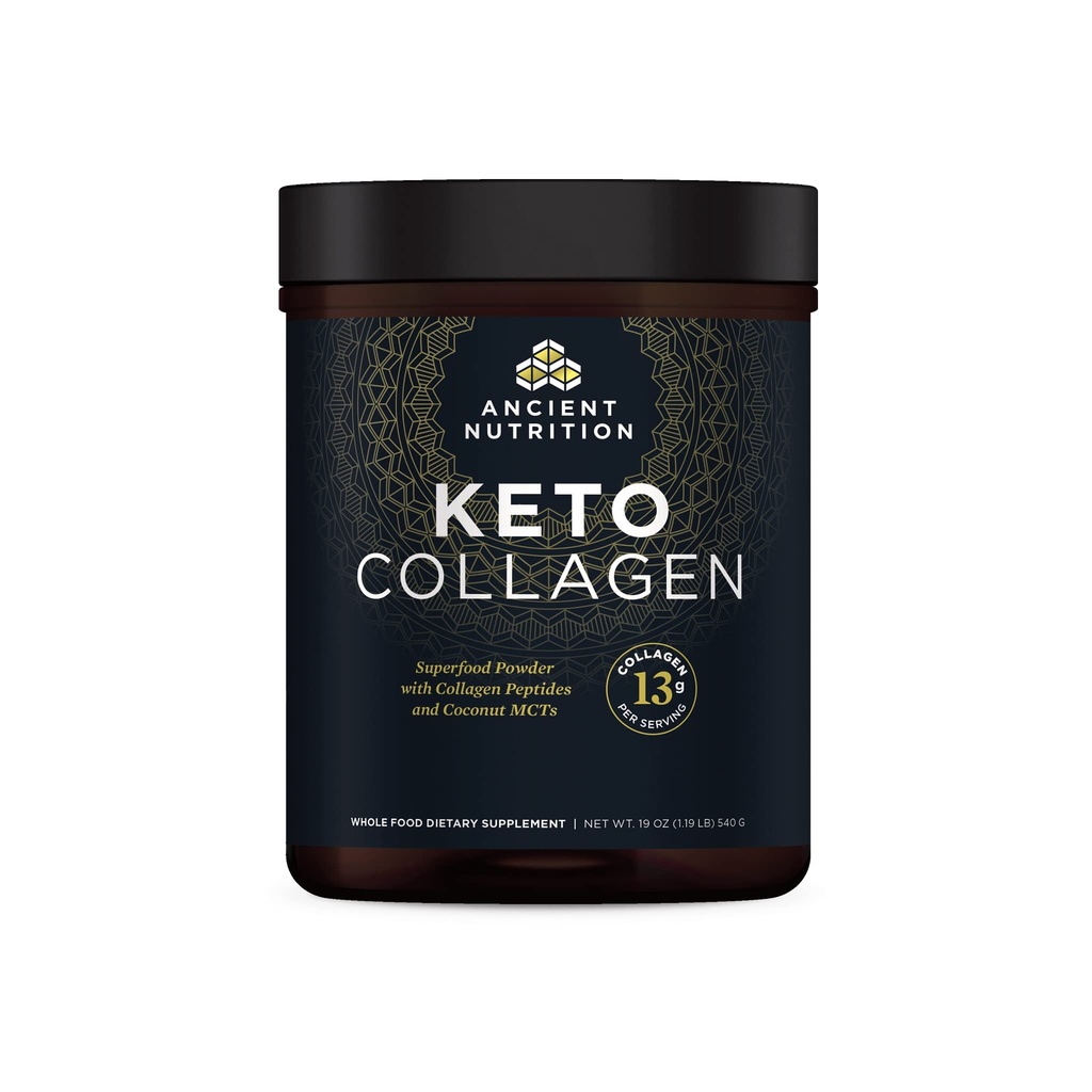 古营养 Keto Collagen Power Drinking Mix, Keto Edition 配有 MCT, 水解Collagen Peptides 支持健康皮肤和关节, 30 services, 19 oz (包装 May Vary)