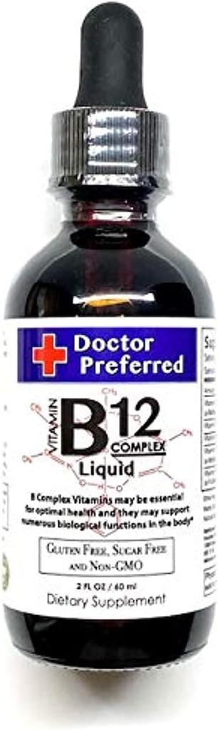 维生素B12 复杂液体分语言投放 快速吸收 B2, B3, B5, B6 和 B12. 2 fl oz - 60日供应