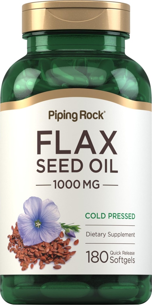(原始内容存档于2018-03-03) (英语). Piping Rock Flaxseed Oil 1000mg Softgel Capsules = 180 Counter = 180 Cold pressed Supplement = QN-GMO, Gluten Free