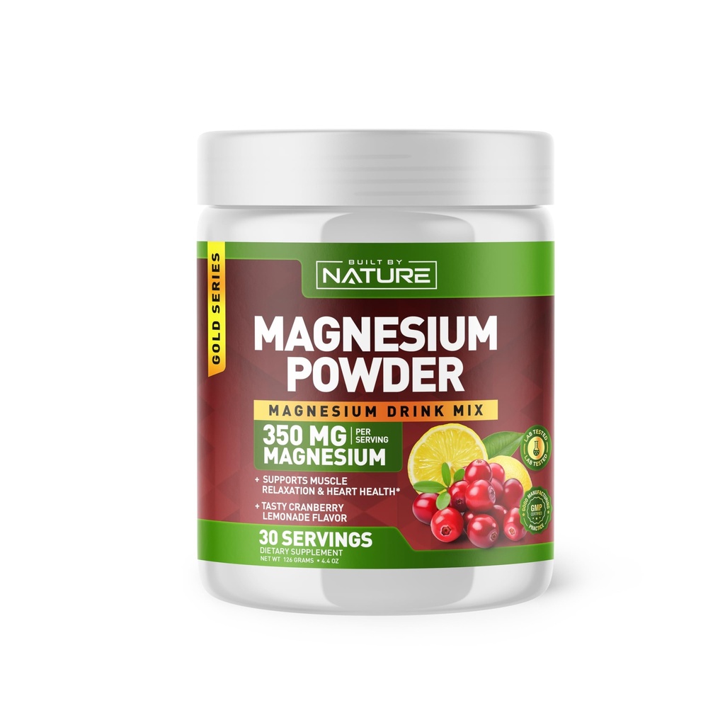 由天然镁粉(Natural Magnesium Powder)-抗压力饮料混合剂用于冷静和规范 - 镁酸盐补充剂 - 放松,肌肉和心脏支持 - Cranberry Lemonade Flavor - 30 services